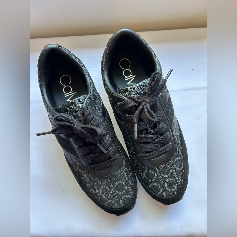 Calvin Klein Women's Black Monogram Sneakers